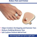 PediFix Toe Straightener Single, Cotton‑Elastic Loop and Dual‑Layer Cushion for Proper Alignment