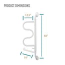 Stander Wall Mounted Curve Grab Bar for Bathroom Safety with Pivoting Ladder Design and 4 Grip Heights