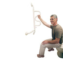 Stander Wall Mounted Curve Grab Bar for Bathroom Safety with Pivoting Ladder Design and 4 Grip Heights