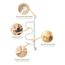Stander Wall Mounted Curve Grab Bar for Bathroom Safety with Pivoting Ladder Design and 4 Grip Heights