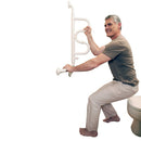 Stander Wall Mounted Curve Grab Bar for Bathroom Safety with Pivoting Ladder Design and 4 Grip Heights