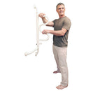 Stander Wall Mounted Curve Grab Bar for Bathroom Safety with Pivoting Ladder Design and 4 Grip Heights