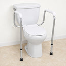 Medline Toilet Safety Rail With Adjustable Height And Waterfall Armrests