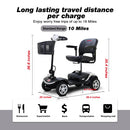 Homecare Four Wheel Foldable Electric Mobility Scooter with LED Lights and Adjustable Seat