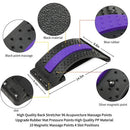 Purple Gubenci lumbar massager showing multi-level height adjustments for upper and lower back stretching, Moovkart