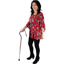 BlueJay Offset Handle Cane with Soft Foam Grip and Wrist Strap, Silver