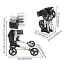 AGK Aluminum Rolling Walker with 2 in 1 Design, Dual Braking System