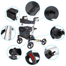AGK Aluminum Rolling Walker with 2 in 1 Design, Dual Braking System