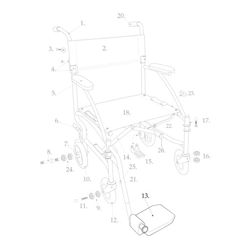 Drive Medical Footrest for DFL19BL Fly-Lite Transport Chair, Pair