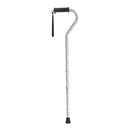 Drive Medical Offset Cane with Gel Grip in Floral design, ergonomic and stylish mobility aid. Moovkart.