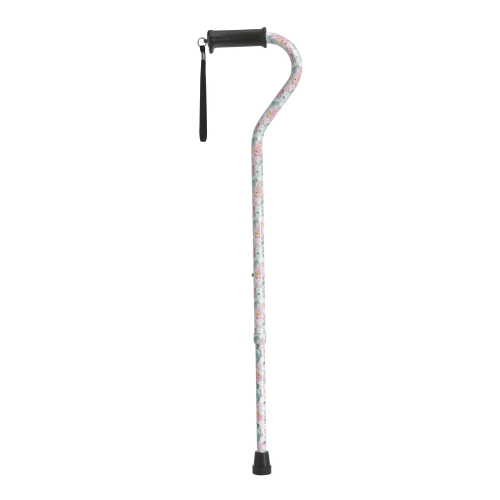 Drive Medical Offset Cane with Gel Grip Floral