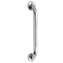Carex Textured Chrome Wall Steel Grab Bar, 18 Inch, Pack of 2 - Durable, non-slip grab bars for bathroom safety, Moovkart
