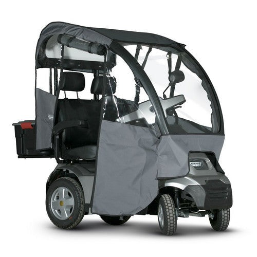 Afikim Afiscooter S4, 4-Wheel Mobility Scooter, Dual Seat, Canopy, Silver, All-Terrain, Comfortable Outdoor Scooter, Moovkart.