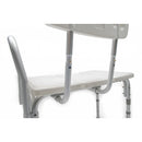Platinum grey Graham-Field Transfer Bench with side support arm for assisted tub transfers, Moovkart
