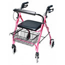 Graham-Field Lumex Walkabout Lite Four Wheel Rollator with Padded Seat, Folding Aluminum, 6 Inch Wheels
