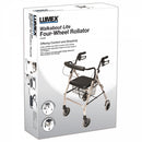 Graham-Field Lumex Walkabout Lite Four Wheel Rollator with Padded Seat, Folding Aluminum, 6 Inch Wheels