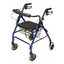 Folded Lumex Walkabout Lite Rollator showing compact, travel-friendly design, Moovkart