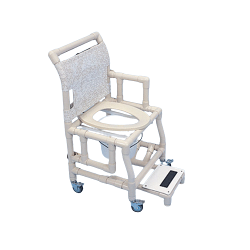 Shower Chair Wide Deluxe PVC Superior with Commode Pail