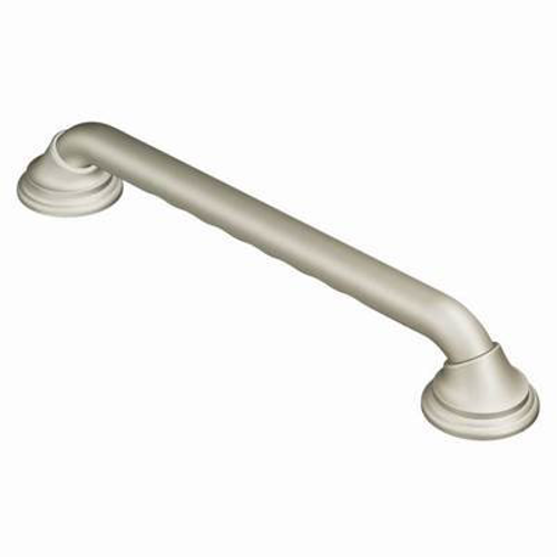 Moen Ultima Grab Bar 18 Inches, Brushed Nickel with Curl Grip