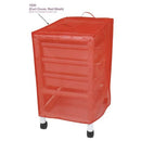 MJM International Optional Cart Cover in red mesh or vinyl, fully concealing cart frame with easy-access handles.