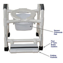 MJM International Superior Shower Chair with Folding Footrest and Square Pail