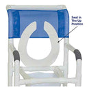 MJM International Shower Chair with Flip Front Seat, 10 Quart Commode Pail, 300 Lbs Capacity