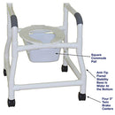 MJM International Anti-Tip Flared Stability Shower Chair And Square Pail