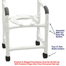 MJM International Knockdown Shower Chair with 3 Inch Twin Brake Casters, Open Front Seat