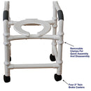 MJM International Knockdown Shower Chair with 3 Inch Twin Brake Casters, Open Front Seat and Optional Storage Bag