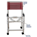 MJM International Knockdown Shower Chair with Optional Bag and 3 inch Twin Casters.