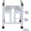 MJM International Shower Chair 3 Inch Twin Casters, True Vertical Open Front
