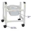 MJM International Shower Chair with 10 Quart Commode Pail, 300 lbs Capacity