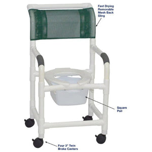 MJM International Shower Chair with 10 Quart Commode Pail, 300 lbs Capacity
