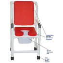 MJM International Superior Shower Chair With Padded Back And Soft Seat Deluxe Elongated With Square Pail