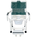 MJM International Shower Chair with 18 Inches Width, Double Drop Arms, and Commode Pail, 300 lb Capacity