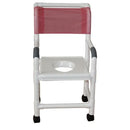 MJM International Woodtone Shower Chair with snap-on seat, 18 Inches internal width, and 300 lb weight capacity