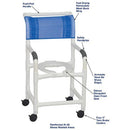 MJM International Shower Chair with Open Front Seat and 3 inches Twin Casters, 300 lbs Capacity