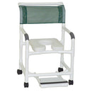 MJM International 22 Inch Wide Shower Chair, sliding footrest bath chair with anti-slip grips. Moovkart