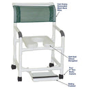 MJM International 22 Inch Wide Shower Chair open front soft seat shower chair with footrest. Moovkart