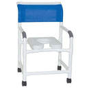 MJM International Wide Shower Chair with deluxe elongated soft seat, 22 Inch internal width, and 375 lbs weight capacity