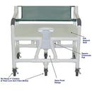 MJM International Bariatric Shower Commode Chair, 700 lbs, 30 Inch Wide