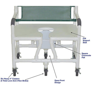 MJM International Bariatric Shower Commode Chair, 700 lbs, 30 Inch Wide Hover