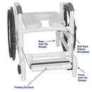 MJM International Self-Propelled Aquatic Rehab Shower Transport Chair, 18 Inch Width, 24 Inch Rear Wheels, 350 Lbs Capacity