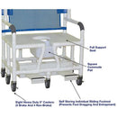 MJM International Bariatric Shower Chair with 30 Inches Width, Commode Pail