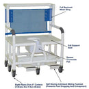 MJM International Bariatric Shower Chair, 30" Internal Width, Commode Pail, Sliding Footrest, 900 lbs Capacity