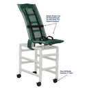 MJM International Large Articulating Bath Chair, Adjustable with Double Base Extension, Casters, 180 lb Capacity
