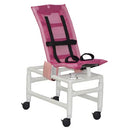 MJM International Articulating Bath Chair with Base Extension and Casters, Medium