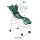 MJM International Medium Reclining Bath Shower Chair with Base, Casters, and Head Bolster, 130 lbs Capacity