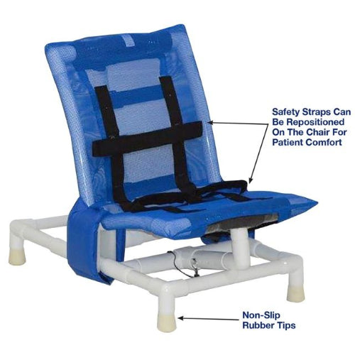 MJM International Articulating Bath Chair, Fully Adjustable, Lightweight with Mesh Sling, Non-Slip Tips, Fits Standard Bathtubs