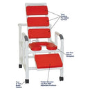 MJM International Reclining Shower Chair with Total Padding, Elevated Leg Extension, 325 lbs Capacity